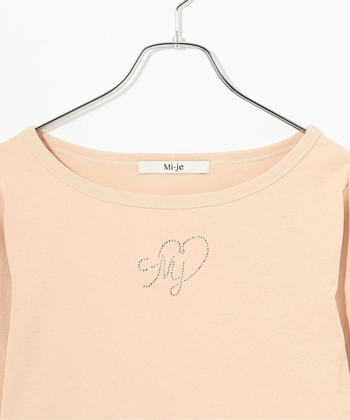 Mi-je（ミジェ）の「裾フリルラインストーンTシャツ【韓国ファッション】（Tシャツ/カットソー・レディース・ブラック/ピンク・F）」の4枚目の写真