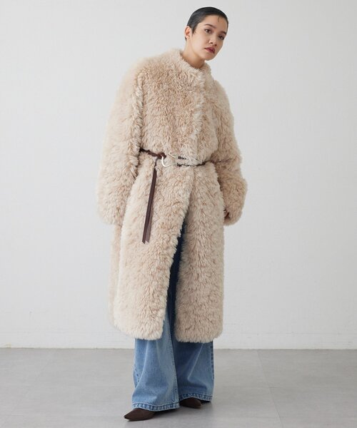 THE PAUSE(ザ ポーズ)の「【THE PAUSE】フェイクファーロングコート(その他アウター・レディース・アイボリー/チャコールグレー・FREE)」の21枚目の写真