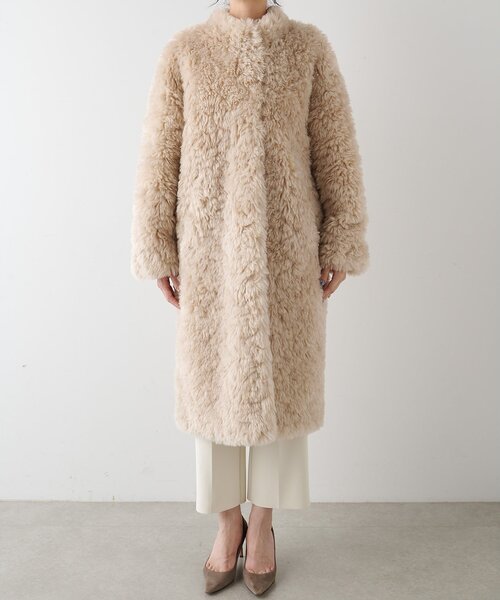 THE PAUSE(ザ ポーズ)の「【THE PAUSE】フェイクファーロングコート(その他アウター・レディース・アイボリー/チャコールグレー・FREE)」の13枚目の写真