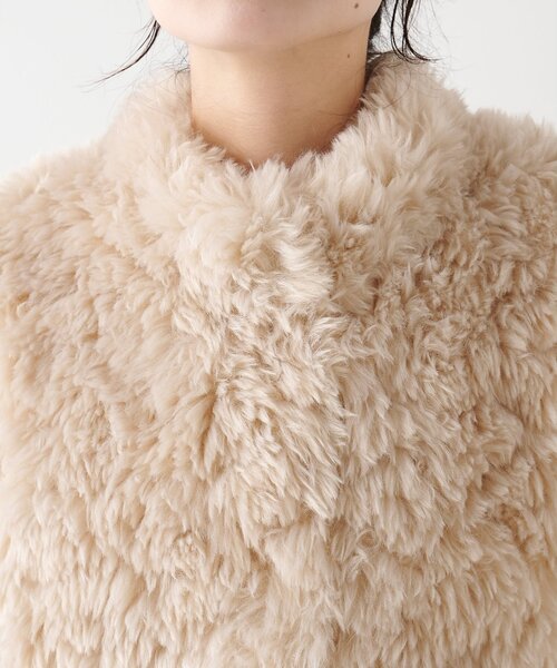 THE PAUSE(ザ ポーズ)の「【THE PAUSE】フェイクファーロングコート(その他アウター・レディース・アイボリー/チャコールグレー・FREE)」の10枚目の写真