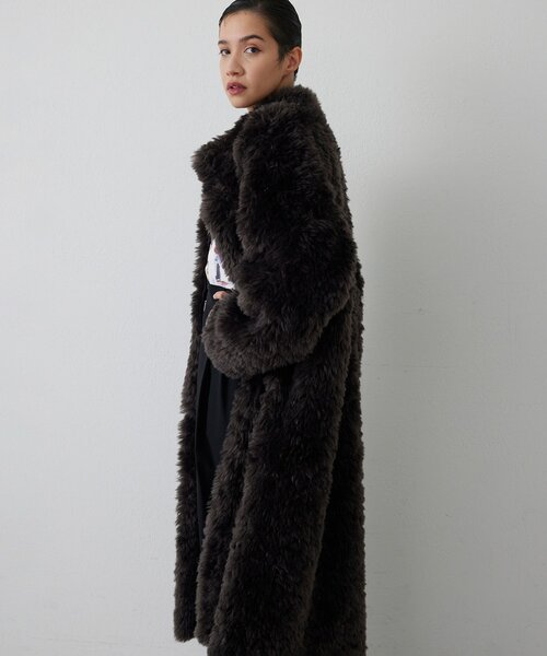 THE PAUSE(ザ ポーズ)の「【THE PAUSE】フェイクファーロングコート(その他アウター・レディース・アイボリー/チャコールグレー・FREE)」の17枚目の写真