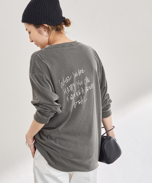 FRAMeWORK（フレームワーク）の「J.J.MERCER 別注ロングスリーブTEE（Tシャツ/カットソー・レディース・チャコールグレー/ライトグレー・FREE）」の2枚目の写真