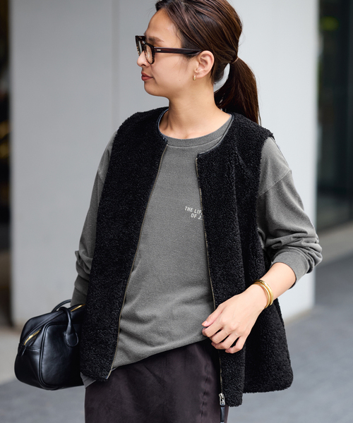 FRAMeWORK（フレームワーク）の「J.J.MERCER 別注ロングスリーブTEE（Tシャツ/カットソー・レディース・チャコールグレー/ライトグレー・FREE）」の10枚目の写真