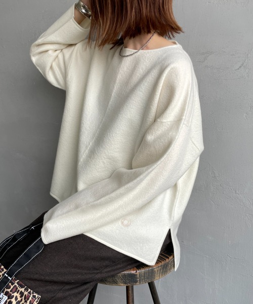 ORCIVAL（オーシバル）の「[ORCIVAL/オーシバル] クルーネック ウールプルオーバー（ニット/セーター・レディース・ネイビー/アイボリー/グレイッシュベージュ・1）」の7枚目の写真