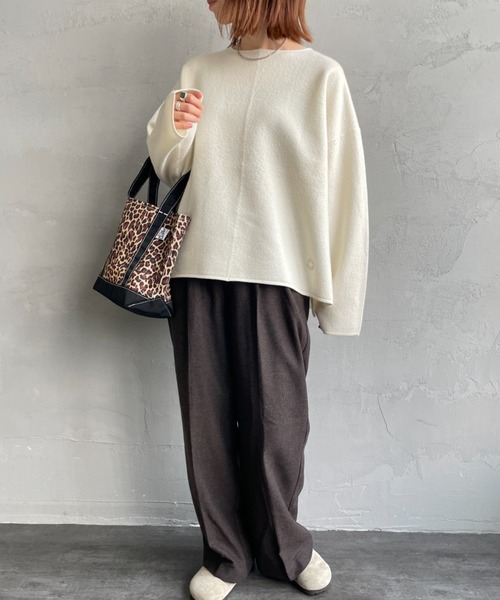 ORCIVAL（オーシバル）の「[ORCIVAL/オーシバル] クルーネック ウールプルオーバー（ニット/セーター・レディース・ネイビー/アイボリー/グレイッシュベージュ・1）」の11枚目の写真