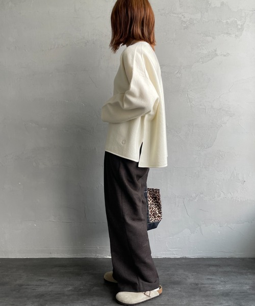 ORCIVAL（オーシバル）の「[ORCIVAL/オーシバル] クルーネック ウールプルオーバー（ニット/セーター・レディース・ネイビー/アイボリー/グレイッシュベージュ・1）」の12枚目の写真