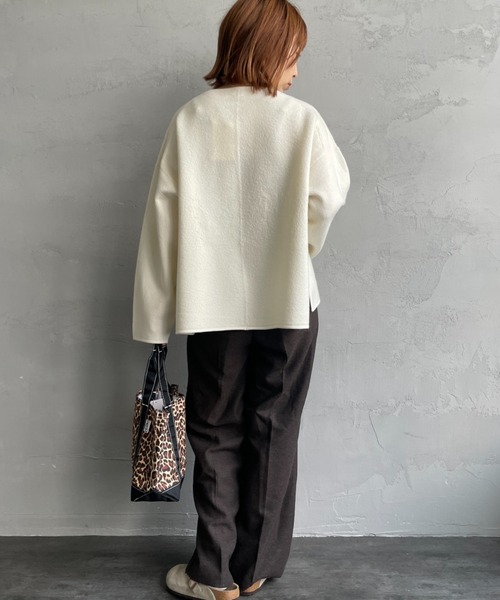 ORCIVAL（オーシバル）の「[ORCIVAL/オーシバル] クルーネック ウールプルオーバー（ニット/セーター・レディース・ネイビー/アイボリー/グレイッシュベージュ・1）」の13枚目の写真