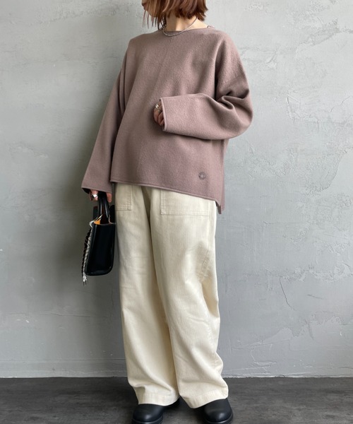 ORCIVAL（オーシバル）の「[ORCIVAL/オーシバル] クルーネック ウールプルオーバー（ニット/セーター・レディース・ネイビー/アイボリー/グレイッシュベージュ・1）」の5枚目の写真