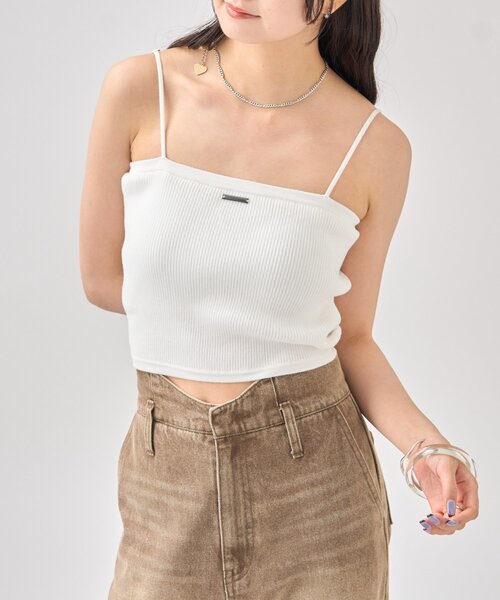 セール】パット付き ショートニットキャミソール（キャミソール
