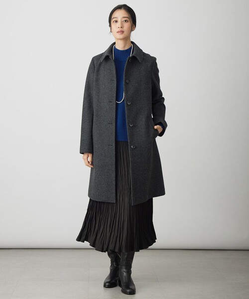 J.PRESS Ladies（J.プレス レディス）の「ショートビーバー ロング丈 ステンカラー コート（ステンカラーコート・レディース・グレー系/ライトグレー系/ブラック系・S/XS）」の22枚目の写真