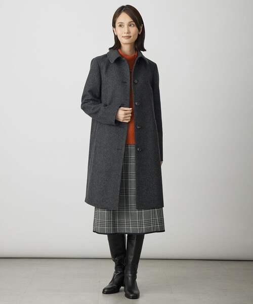 J.PRESS Ladies（J.プレス レディス）の「ショートビーバー ロング丈 ステンカラー コート（ステンカラーコート・レディース・グレー系/ライトグレー系/ブラック系・S/XS）」の21枚目の写真