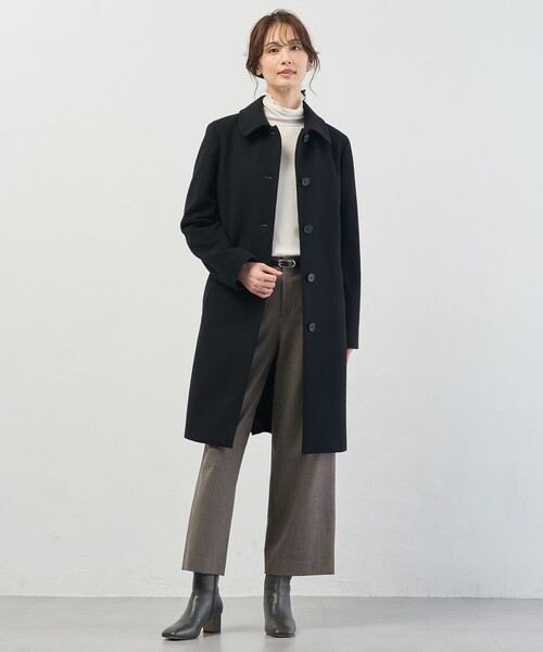 J.PRESS Ladies（J.プレス レディス）の「ショートビーバー ロング丈 ステンカラー コート（ステンカラーコート・レディース・グレー系/ライトグレー系/ブラック系・S/XS）」の20枚目の写真