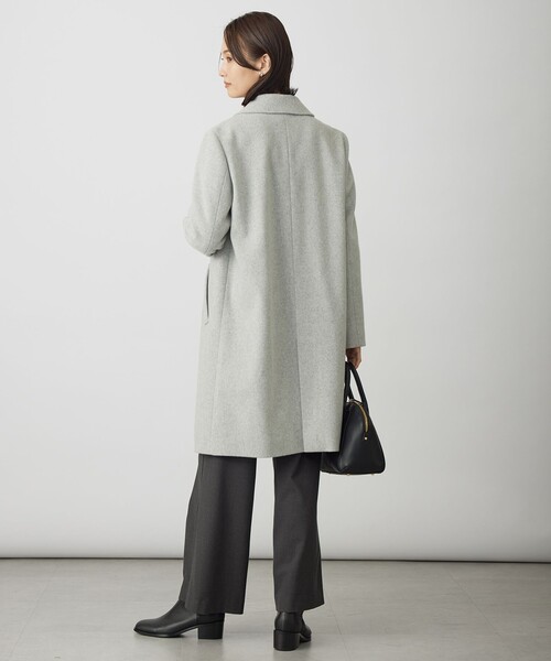 J.PRESS Ladies（J.プレス レディス）の「ショートビーバー ロング丈 ステンカラー コート（ステンカラーコート・レディース・グレー系/ライトグレー系/ブラック系・S/XS）」の14枚目の写真