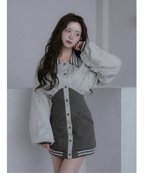 ドルマンスリムスカジャンミニワンピース（ワンピース）｜Darich