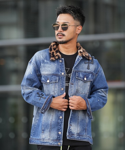 W/Rレオパードデニムジャケット（デニムジャケット）｜adamsJUGGLER