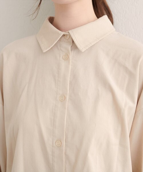 natural couture(ナチュラルクチュール)の「コーデュロイオーバーサイズシャツ(シャツ/ブラウス・レディース・ピンク/ブラウン/アイボリー・FREE)」の16枚目の写真