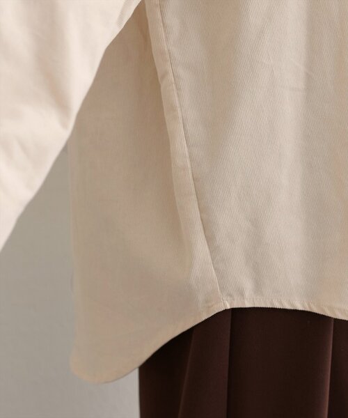natural couture(ナチュラルクチュール)の「コーデュロイオーバーサイズシャツ(シャツ/ブラウス・レディース・ピンク/ブラウン/アイボリー・FREE)」の17枚目の写真