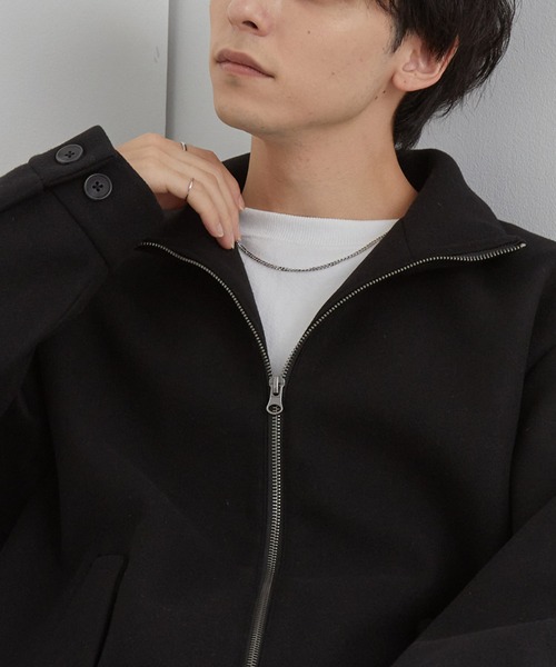 MONO-MART（モノマート）の「テックメルトン スタンドカラー ショートコートジップアップブルゾン（その他アウター・メンズ・モカ/ダークネイビー/グレー/ブラック・S/M/L）」の5枚目の写真