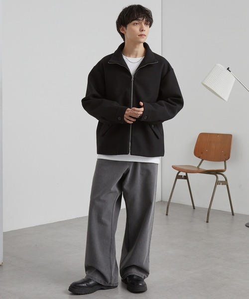 N. テックメルトンスタンドネックショートコート　アイボリー 楽天市場】テックメルトンスタンドネックショートコート／エヌ