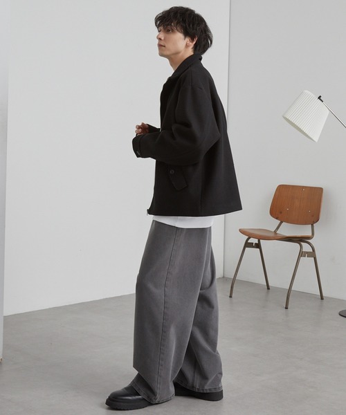 MONO-MART（モノマート）の「テックメルトン スタンドカラー ショートコートジップアップブルゾン（その他アウター・メンズ・モカ/ダークネイビー/グレー/ブラック・S/M/L）」の11枚目の写真