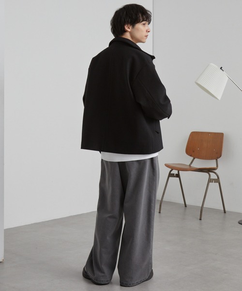 MONO-MART（モノマート）の「テックメルトン スタンドカラー ショートコートジップアップブルゾン（その他アウター・メンズ・モカ/ダークネイビー/グレー/ブラック・S/M/L）」の12枚目の写真