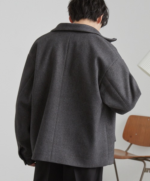 MONO-MART（モノマート）の「テックメルトン スタンドカラー ショートコートジップアップブルゾン（その他アウター・メンズ・モカ/ダークネイビー/グレー/ブラック・S/M/L）」の16枚目の写真