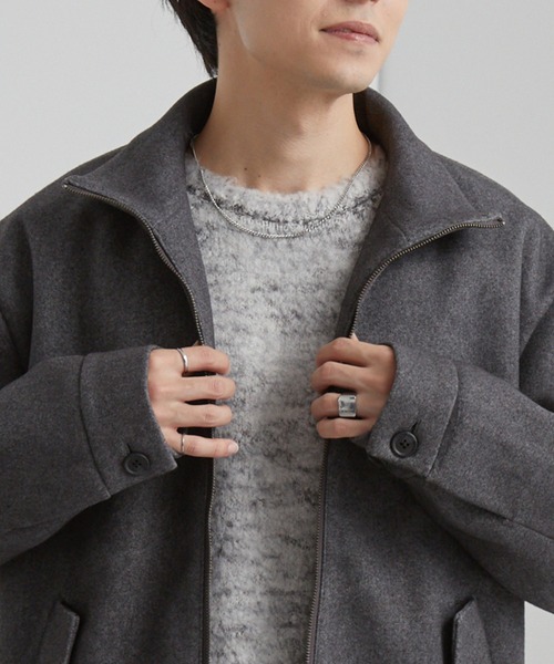 MONO-MART（モノマート）の「テックメルトン スタンドカラー ショートコートジップアップブルゾン（その他アウター・メンズ・モカ/ダークネイビー/グレー/ブラック・S/M/L）」の17枚目の写真