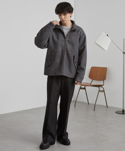 MONO-MART（モノマート）の「テックメルトン スタンドカラー ショートコートジップアップブルゾン（その他アウター・メンズ・モカ/ダークネイビー/グレー/ブラック・S/M/L）」の18枚目の写真