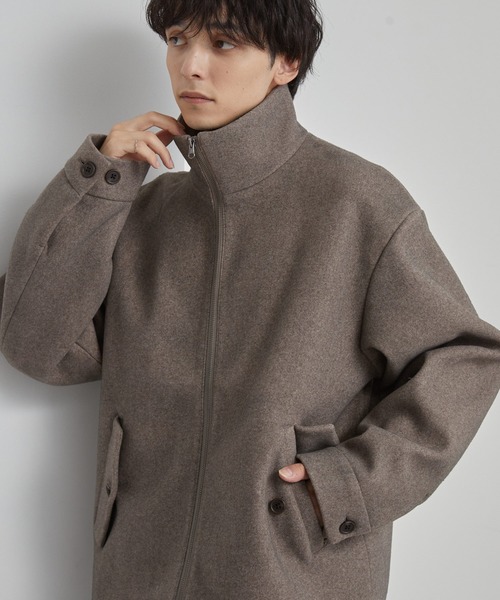 MONO-MART（モノマート）の「テックメルトン スタンドカラー ショートコートジップアップブルゾン（その他アウター・メンズ・モカ/ダークネイビー/グレー/ブラック・S/M/L）」の22枚目の写真