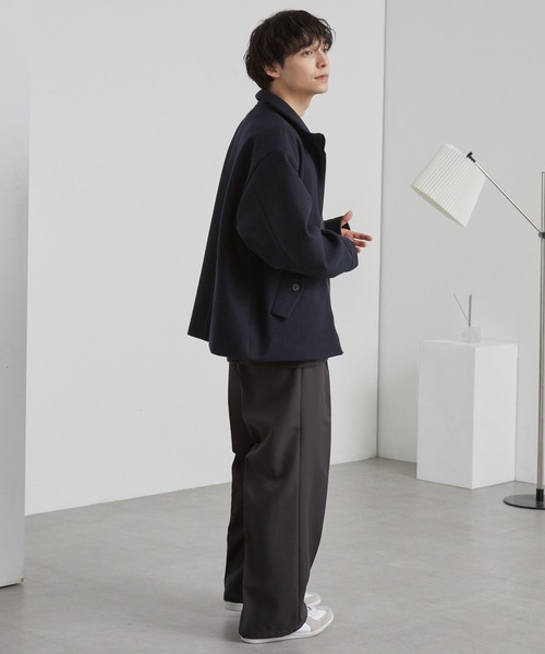 セール】テックメルトン スタンドカラー ショートコートジップアップ