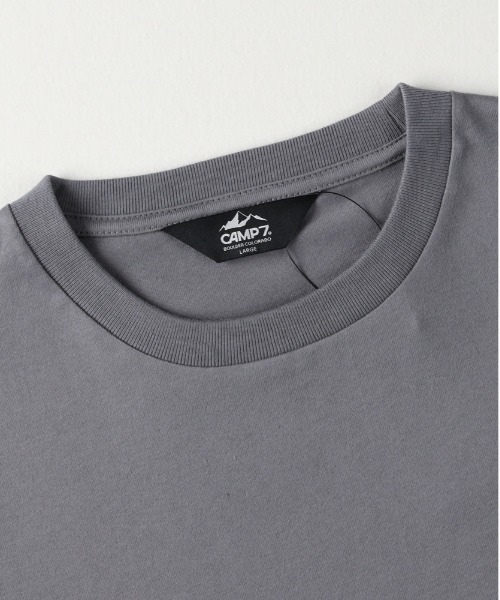 CAMP7(キャンプセブン)の「CAMP7(キャンプ7)【メンズ】胸ロゴ刺繍ロングスリーブTシャツ(Tシャツ/カットソー・メンズ・ブラック/ホワイト/グレー・L/XL/M)」の7枚目の写真