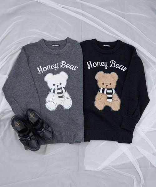 winterシナモンジャガードビッグニット（ニット/セーター）｜Honey