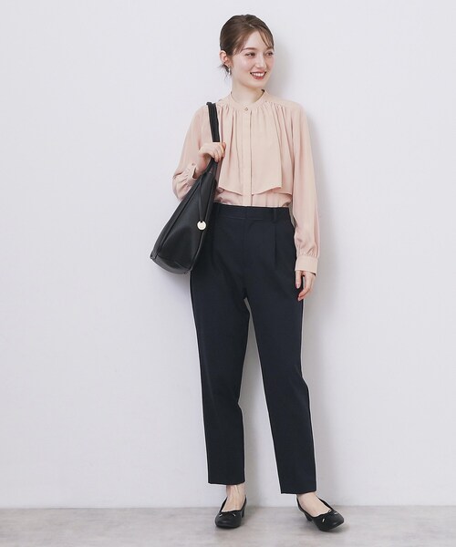 index(インデックス)の「サテンバンドカラーブラウス【洗濯機OK/イージーアイロン】(シャツ/ブラウス・レディース・ブラウン系その他/ナチュラル/ピンク・36/38/40/42)」の13枚目の写真