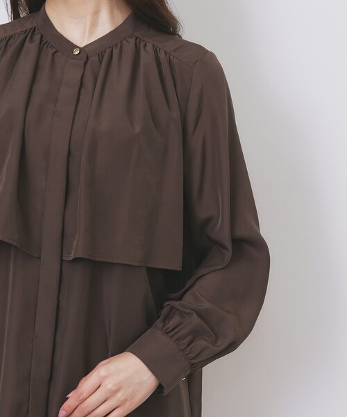 index(インデックス)の「サテンバンドカラーブラウス【洗濯機OK/イージーアイロン】(シャツ/ブラウス・レディース・ブラウン系その他/ナチュラル/ピンク・36/38/40/42)」の20枚目の写真