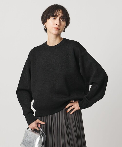 UNITED ARROWS（ユナイテッドアローズ）の「ラメ ニット スウェット ‐ウォッシャブル‐（ニット/セーター・レディース・ナチュラル/ブラック/ダークグレー・FREE）」の2枚目の写真