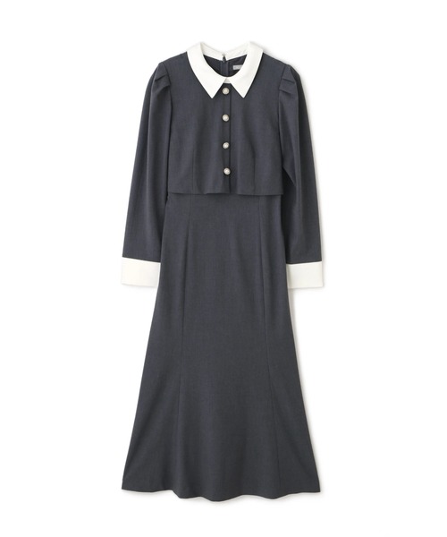 JILL by JILL STUART（ジルバイジルスチュアート）の「◇ジャケットレイヤードワンピース（ワンピース・レディース・ブラック/グレー・MEDIUM/SMALL）」の3枚目の写真