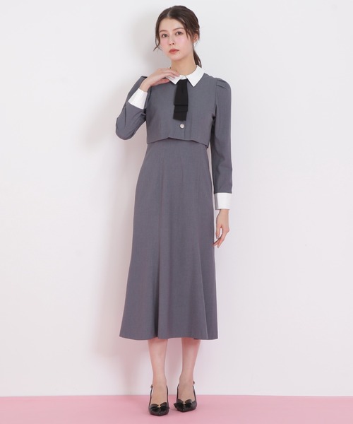 JILL by JILL STUART（ジルバイジルスチュアート）の「◇ジャケットレイヤードワンピース（ワンピース・レディース・ブラック/グレー・MEDIUM/SMALL）」の21枚目の写真