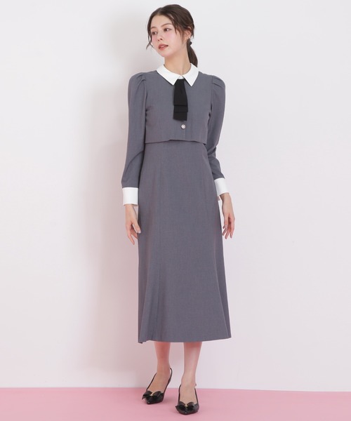 JILL by JILL STUART（ジルバイジルスチュアート）の「◇ジャケットレイヤードワンピース（ワンピース・レディース・ブラック/グレー・MEDIUM/SMALL）」の22枚目の写真