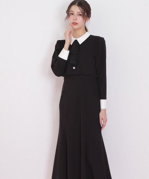 JILL by JILL STUART（ジルバイジルスチュアート）の「◇ジャケットレイヤードワンピース（ワンピース・レディース・ブラック/グレー・MEDIUM/SMALL）」の13枚目の写真