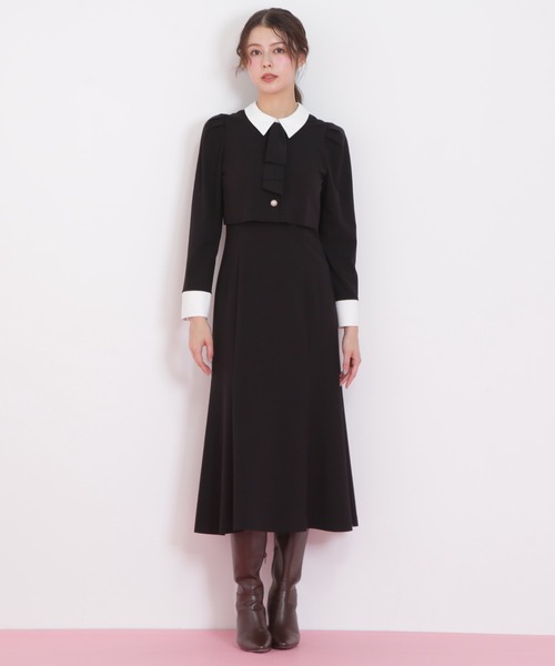 JILL by JILL STUART（ジルバイジルスチュアート）の「◇ジャケットレイヤードワンピース（ワンピース・レディース・ブラック/グレー・MEDIUM/SMALL）」の16枚目の写真