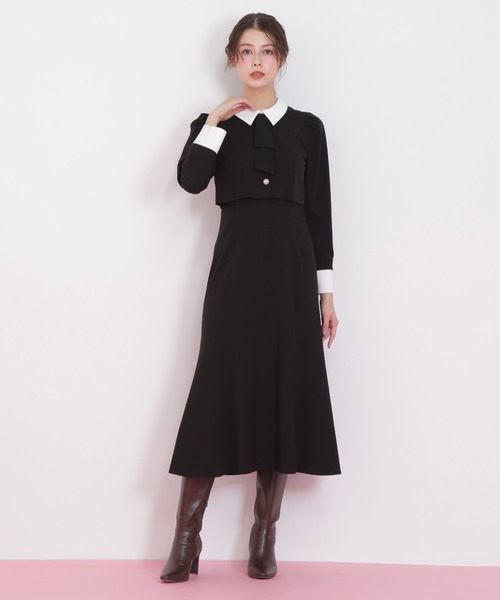 JILL by JILL STUART（ジルバイジルスチュアート）の「◇ジャケットレイヤードワンピース（ワンピース・レディース・ブラック/グレー・MEDIUM/SMALL）」の18枚目の写真