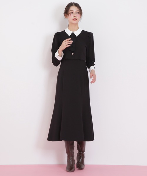 JILL by JILL STUART（ジルバイジルスチュアート）の「◇ジャケットレイヤードワンピース（ワンピース・レディース・ブラック/グレー・MEDIUM/SMALL）」の19枚目の写真