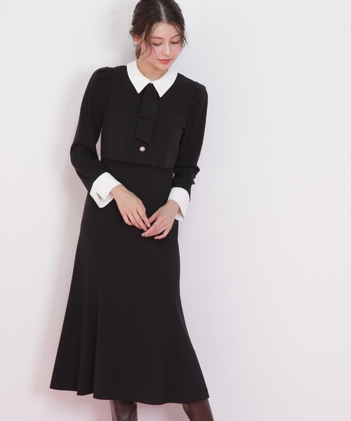 JILL by JILL STUART（ジルバイジルスチュアート）の「◇ジャケットレイヤードワンピース（ワンピース・レディース・ブラック/グレー・MEDIUM/SMALL）」の20枚目の写真