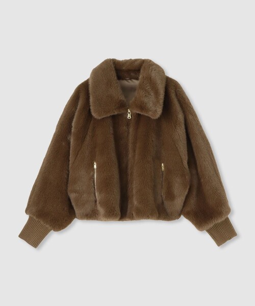 allureville（アルアバイル）の「フェイクミンクファーブルゾン（ブルゾン・レディース・モカ/ダークブラウン・2）」の8枚目の写真