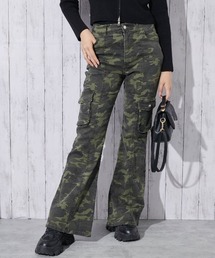 GORGE（ゴージ）の「《カモフラ×カーゴ》レディース ストレッチフレアパンツ ミリタリー柄 秋冬春（その他パンツ・レディース）」