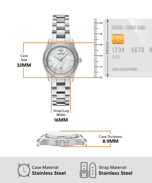 EMPORIO ARMANI(エンポリオアルマーニ)の「エンポリオ・アルマーニ 腕時計 レディース アナログ ステンレス AR11723(アナログ腕時計・レディース・シルバー・FREE)」の5枚目の写真