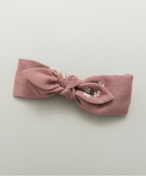 BRANSHES（ブランシェス）の「【ベビー / おそろい】きんもくせい刺繍ヘアバンド（ヘアバンド・キッズ・ネイビー/ピンク・FREE）」の2枚目の写真