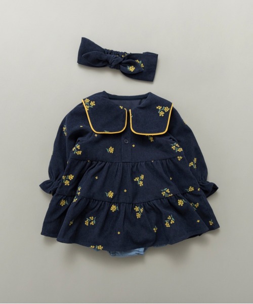 BRANSHES（ブランシェス）の「【ベビー / おそろい】きんもくせい刺繍ヘアバンド（ヘアバンド・キッズ・ネイビー/ピンク・FREE）」の5枚目の写真