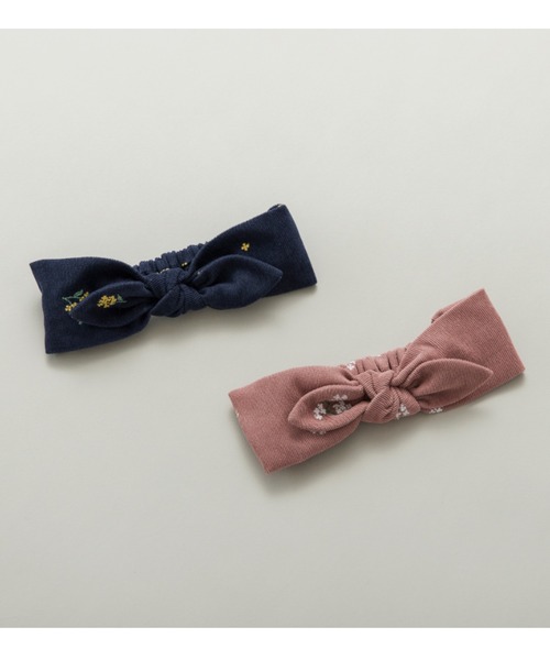 BRANSHES（ブランシェス）の「【ベビー / おそろい】きんもくせい刺繍ヘアバンド（ヘアバンド・キッズ・ネイビー/ピンク・FREE）」の3枚目の写真