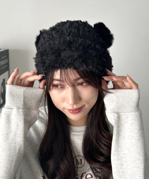 セール】ふわふわクマ耳ニット（ニットキャップ/ビーニー）｜wears